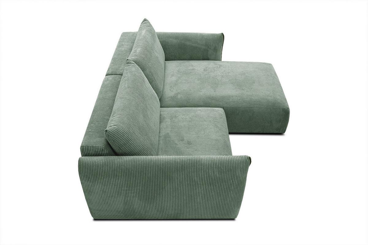 ECKSOFA TAUER 3-Sitzer, mintgrün - Schwarz/Mintgrün, Holzwerkstoff/Kunststoff (206/173cm) - Wozimo