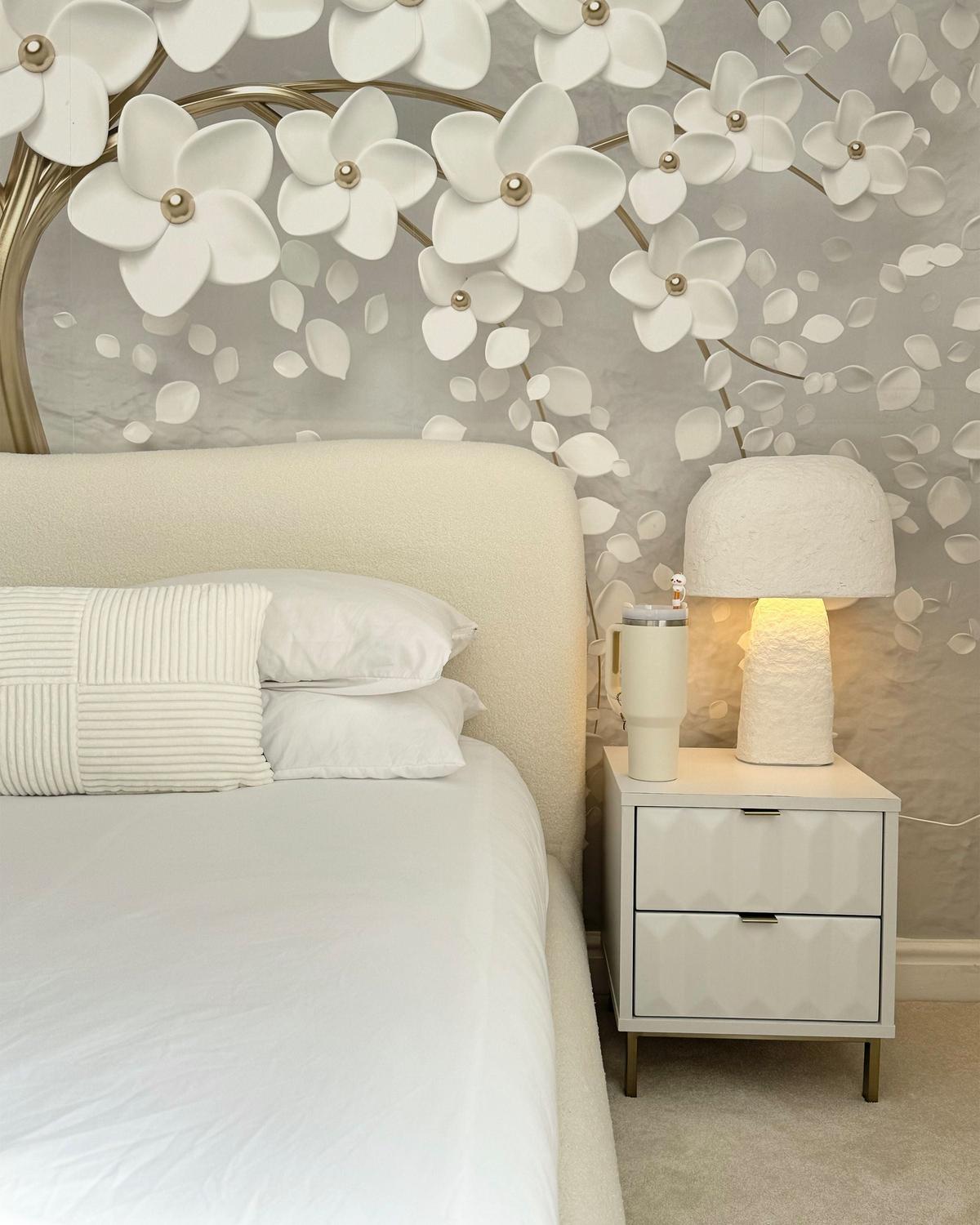 POLSTERBETT Weiß 180x200 cm Blagnac - Weiß, Textil - Beliani