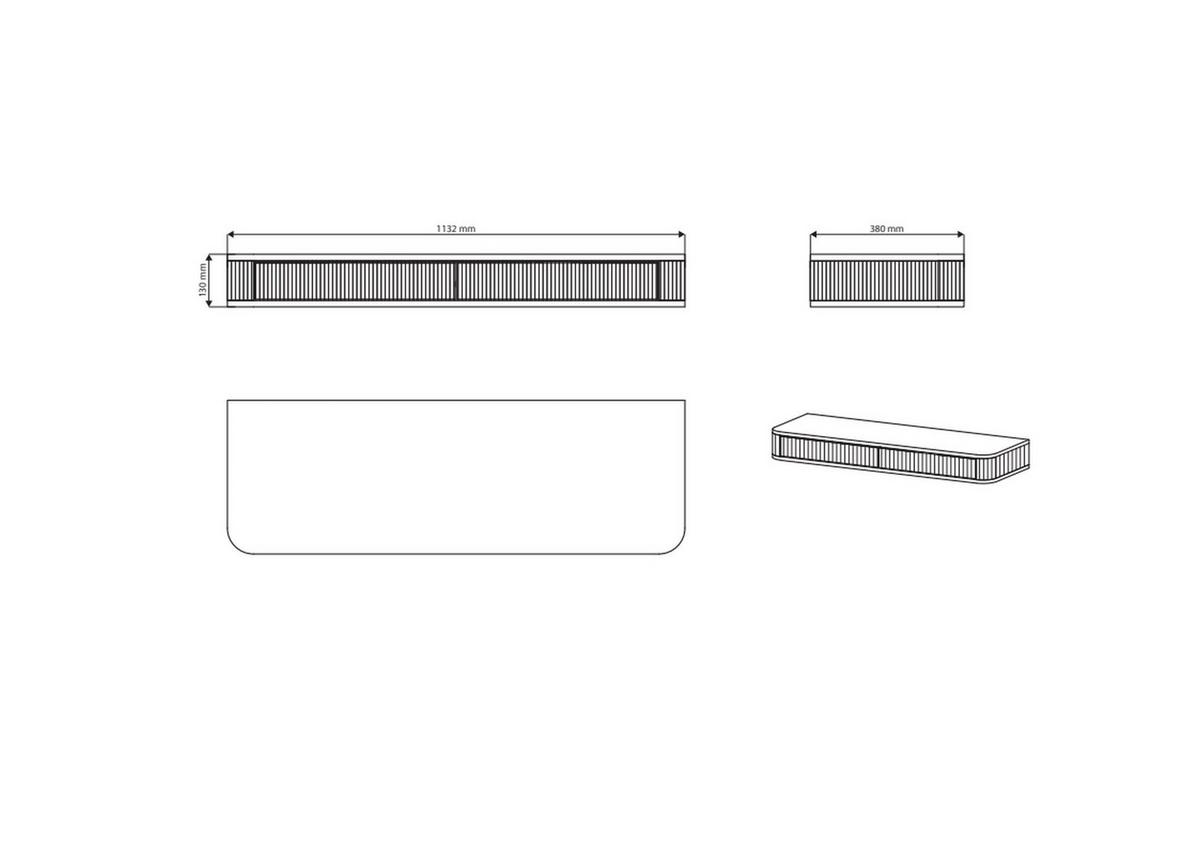 SCHMINKTISCH Ovarlo Greige mit 2 Schubladen 113 cm - Taupe, Holzwerkstoff (113.2/13/38cm) - Selsey