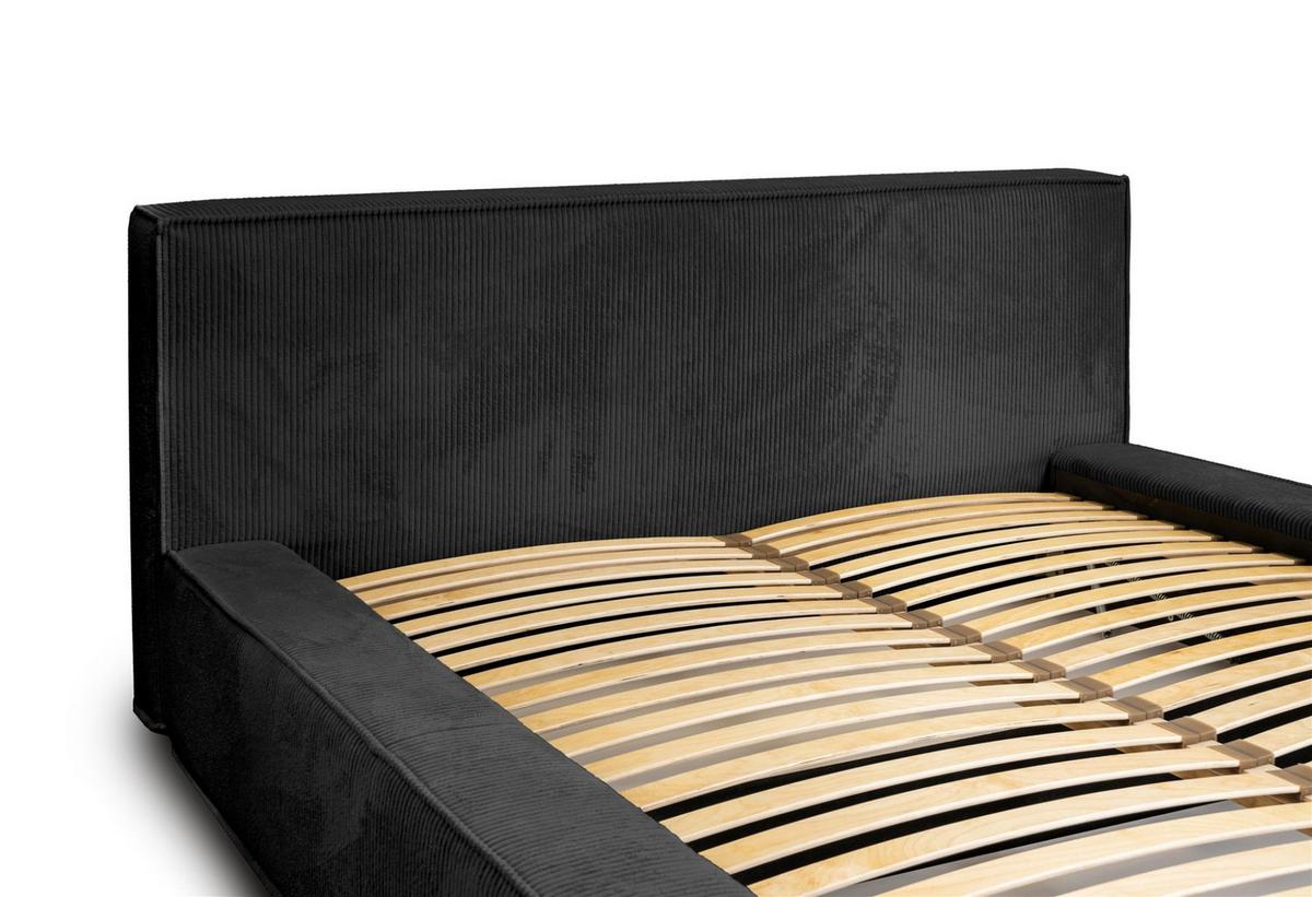 POLSTERBETT Modesto In Lincoln - Schwarz, Holzwerkstoff/Textil (160/200cm) - Fun Möbel