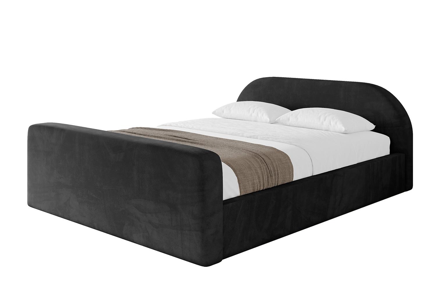 POLSTERBETT mit Bettkasten, Fußteil und Lattenrost, Boxbett mit Matratze H3/H4 - TIVON-Z-V1 180x200 Schwarz - Schwarz, Holzwerkstoff/Textil (180/200cm) - ALTDECOR