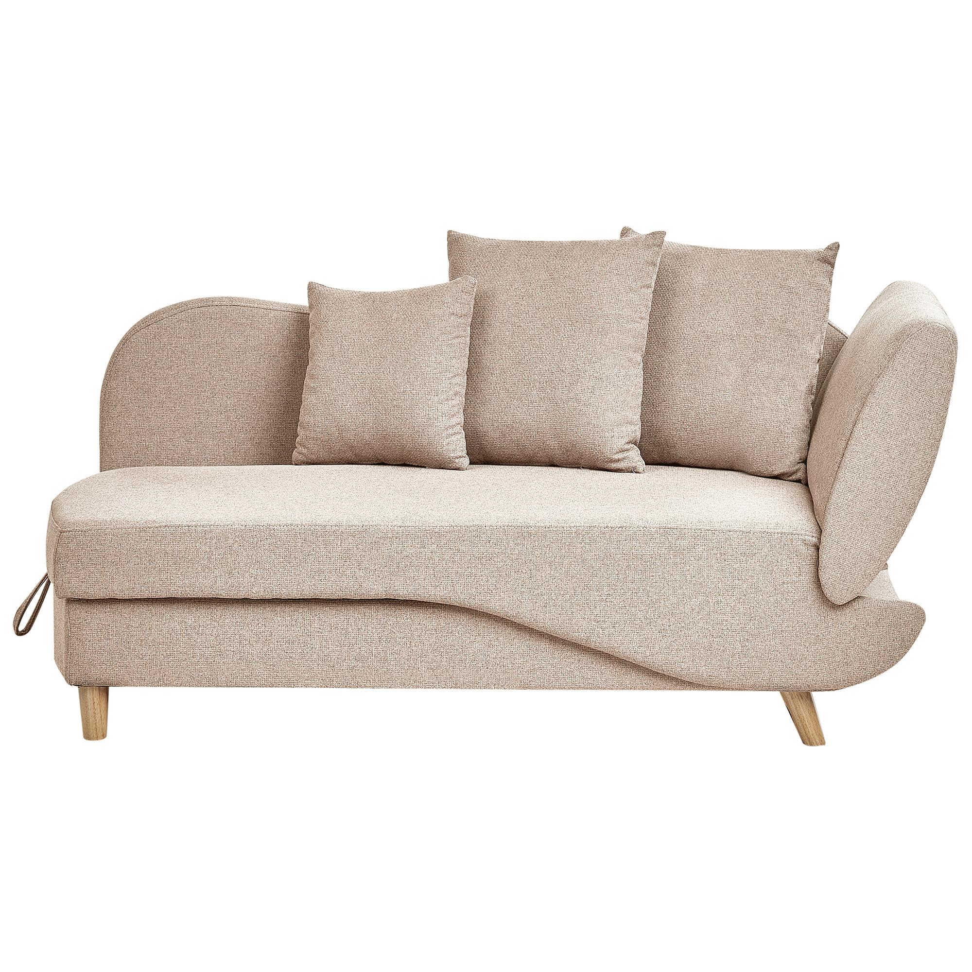 CHAISELONGUE-RECHTSSEITIGE Braun Meri - Hellbraun, Textil (155/76/69cm) - Beliani