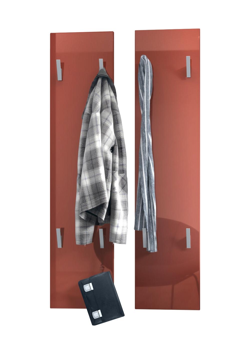 GARDEROBENPANEEL Wandpaneel Bordeaux Hochglanz - Bordeaux, Holzwerkstoff (120/28/2cm) - Vladon