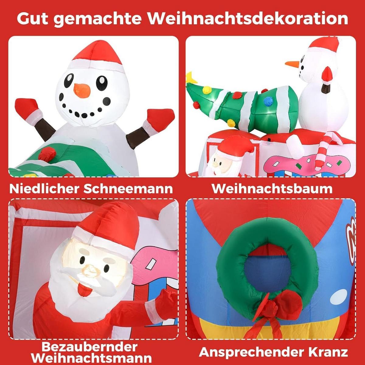 WEIHNACHTSMANN 177cm Multicolor - Multicolor, Textil (184/177/95cm) - COSTWAY