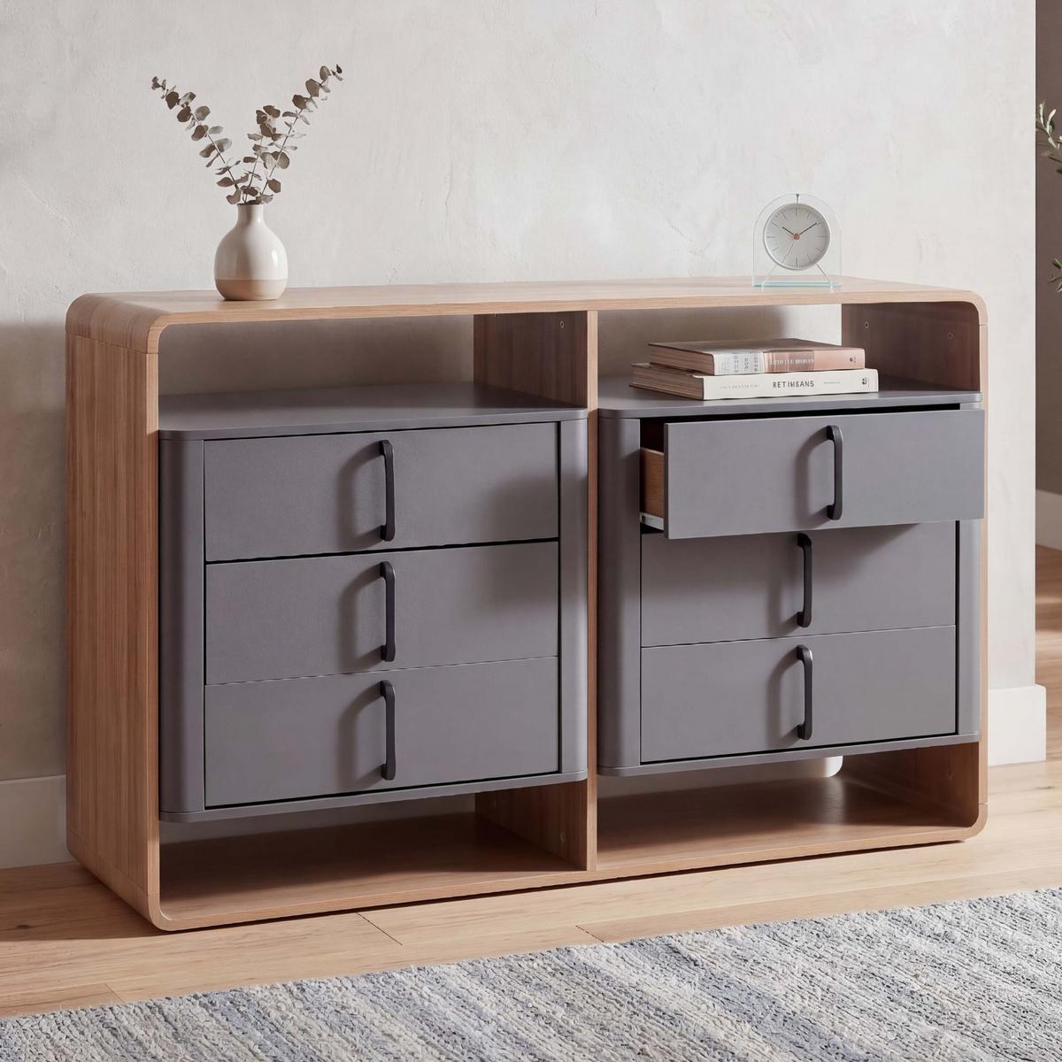 KOMMODE Dunkelgrau, Braun - Dunkelgrau/Braun, Holz (120/80/42cm) - MCW