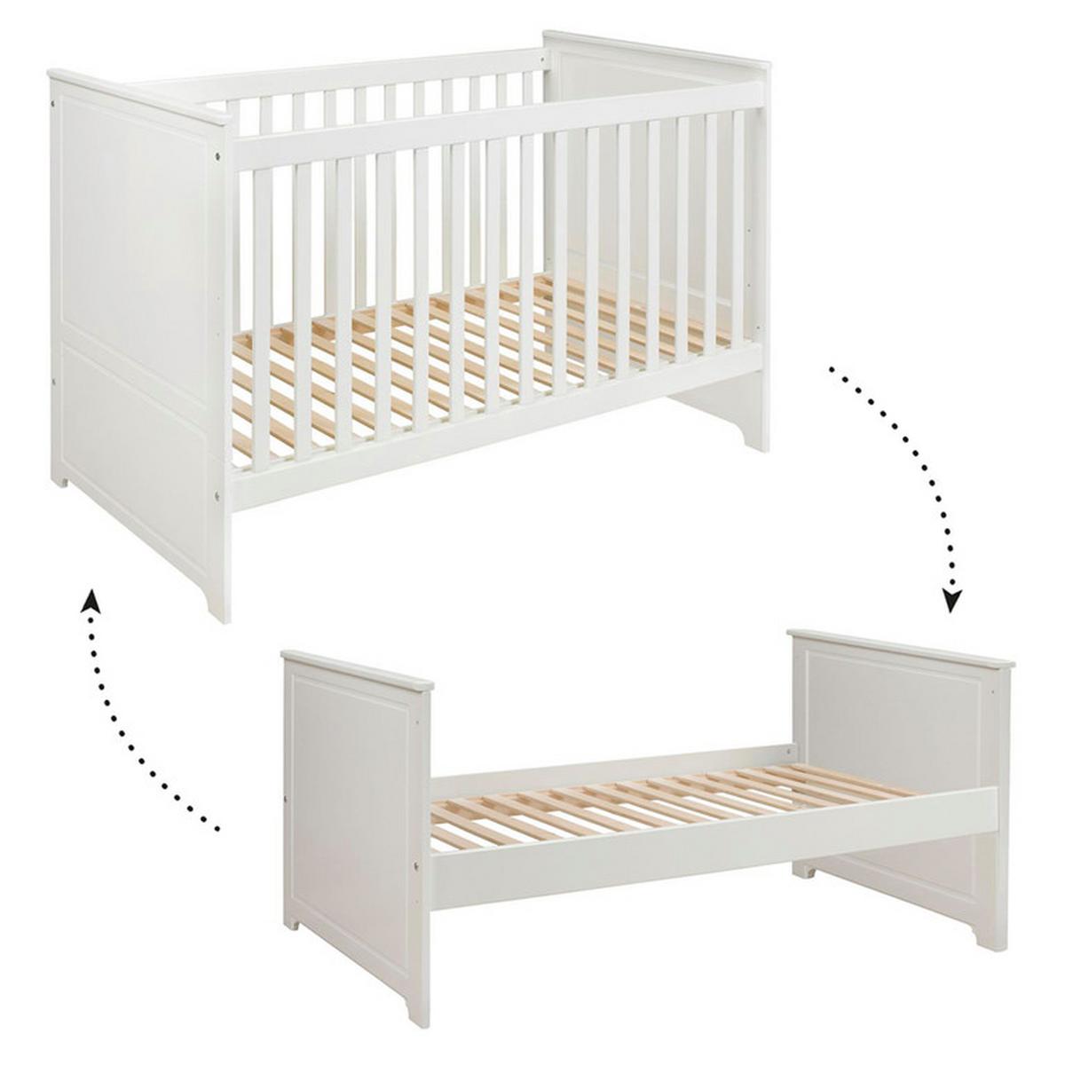 BABYZIMMER 2-teilig Weiß - Weiß, Holzwerkstoff (146/90/78cm) - Petits-meubles