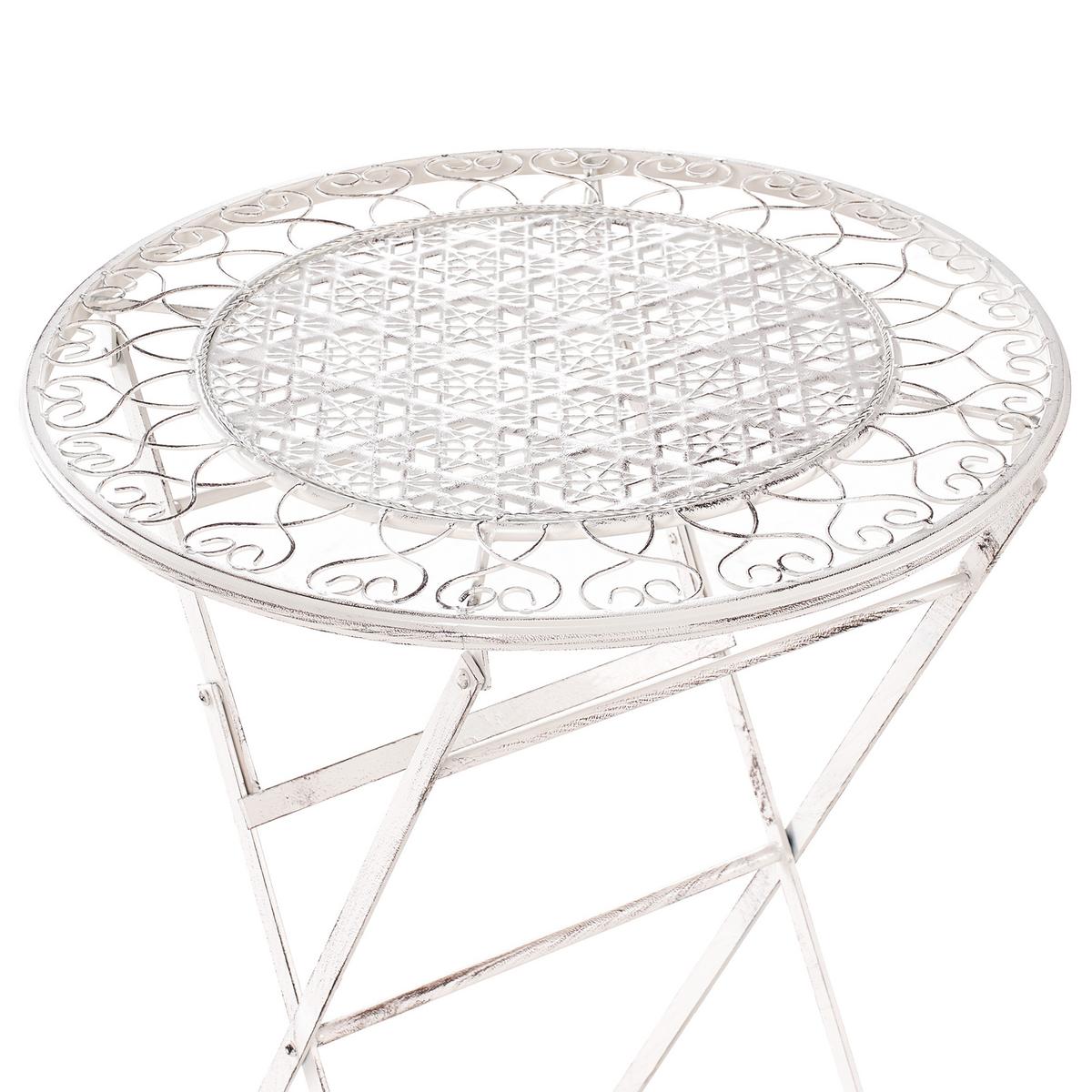 GARTEN-BARTISCH 60 cm Beige Trieste - Beige, Metall (60/60/90cm) - Beliani