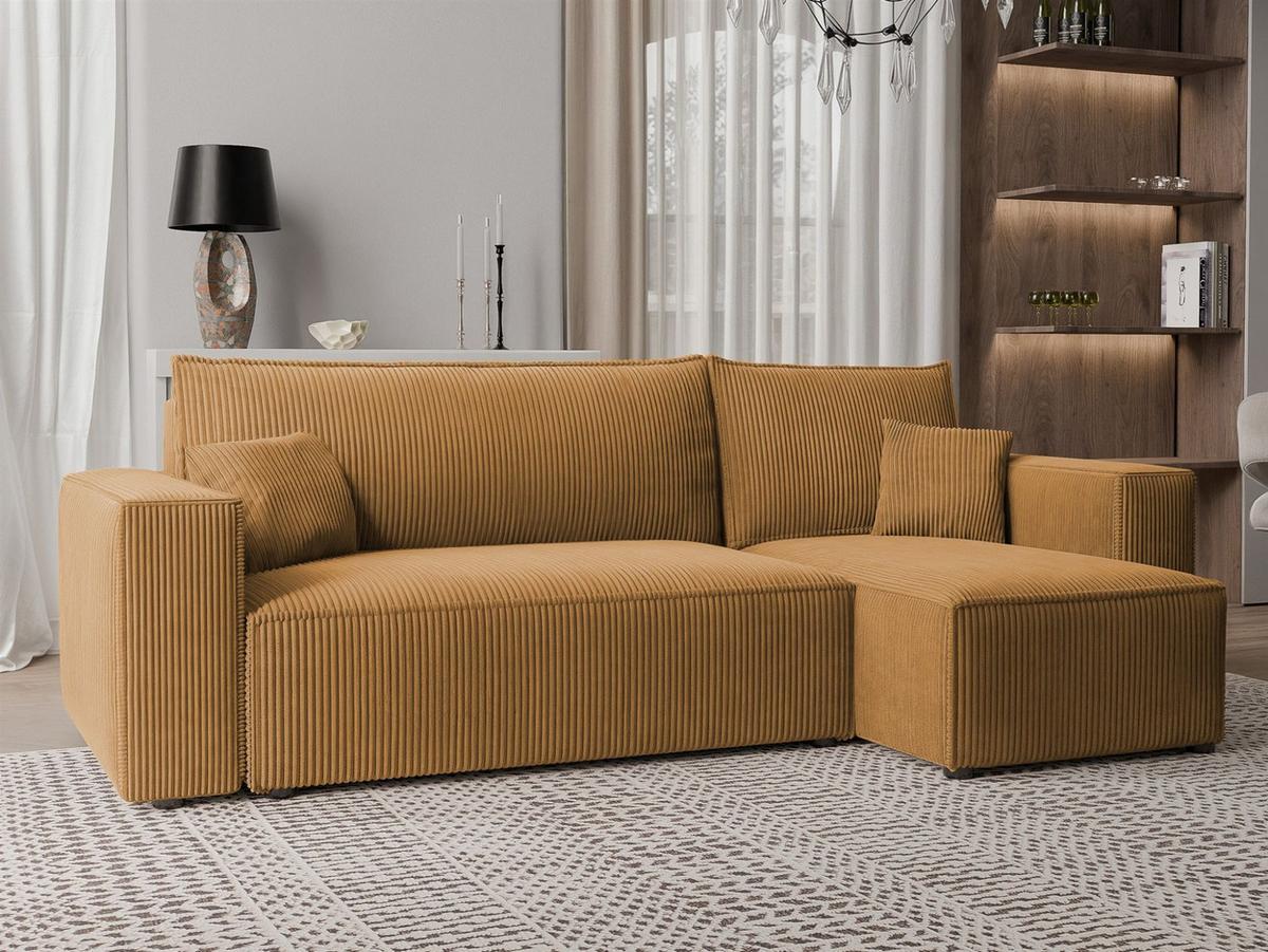 ECKSOFA Adara Mit Schlaffunktion - Gelb, Holzwerkstoff/Textil (145/244cm) - Fun Möbel