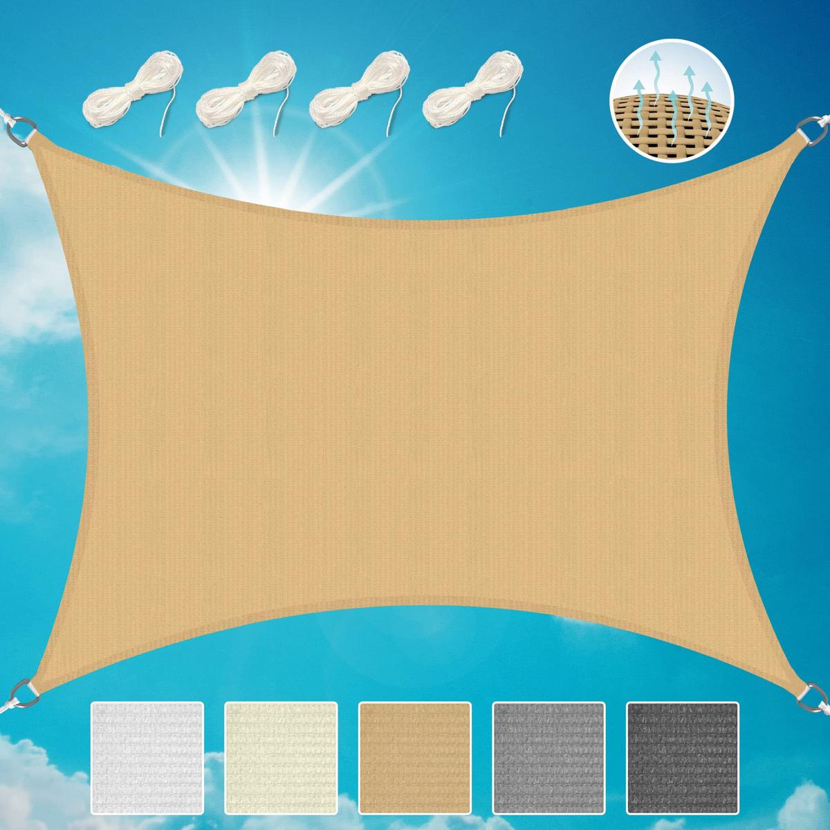 SONNENSEGEL SolVision HS9 300x400cm rechteckig Sand HDPE - Sandfarben, Kunststoff (300/400cm) - Sol Royal