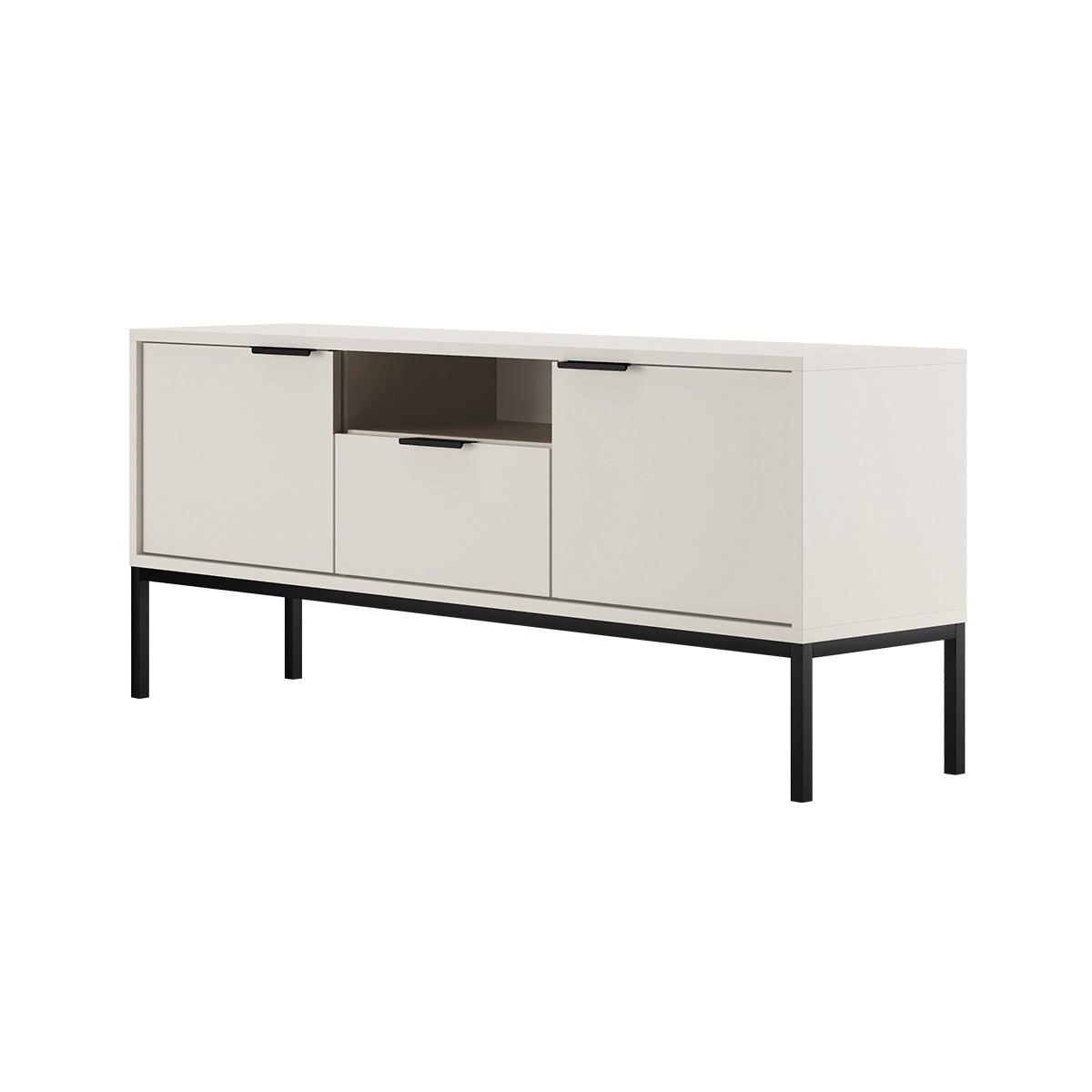 TV-MÖBEL Seattle Weiß - Schwarz/Weiß, Holzwerkstoff (135/56.4/33cm) - Petits-meubles