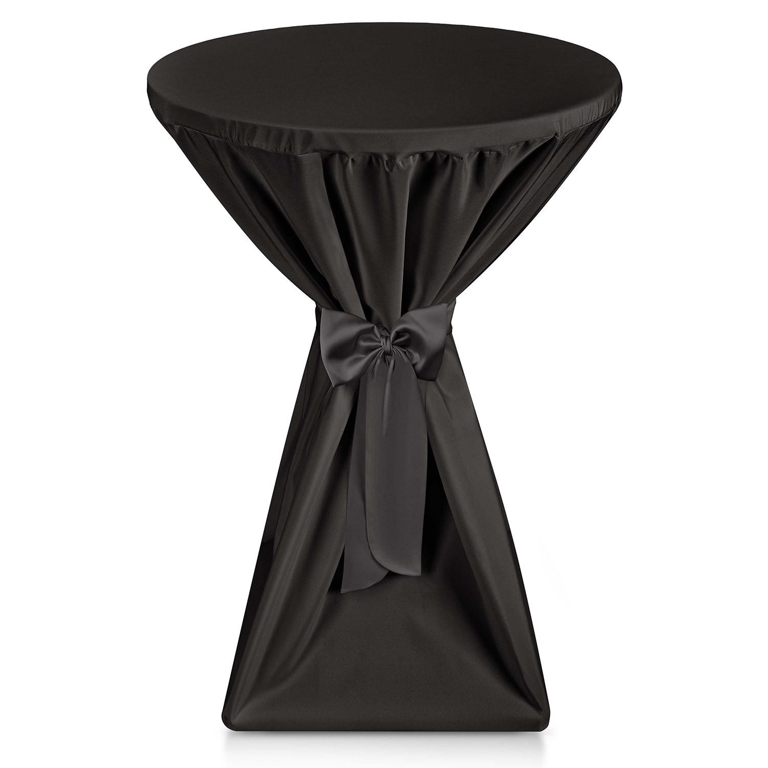 STEHTISCHHUSSE Premium Ø 80cm Schwarz - Schwarz, Kunststoff/Textil (80/145cm) - Beautissu 