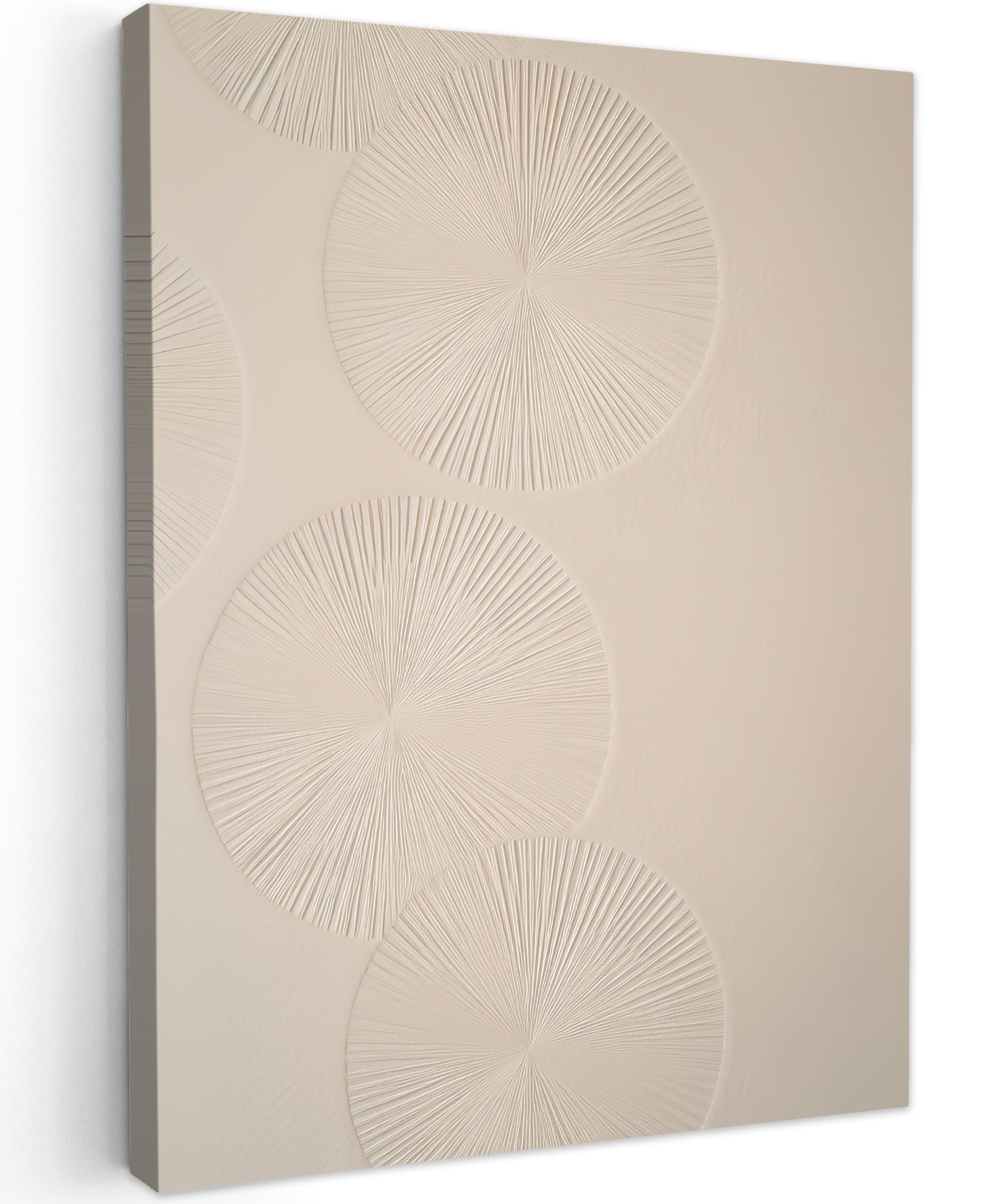 LEINWANDBILD Japandi - Beige - Modern Wandbild Wohnzimmer 60x80 cm - Ecru, Textil (60/80cm) - MuchoWow
