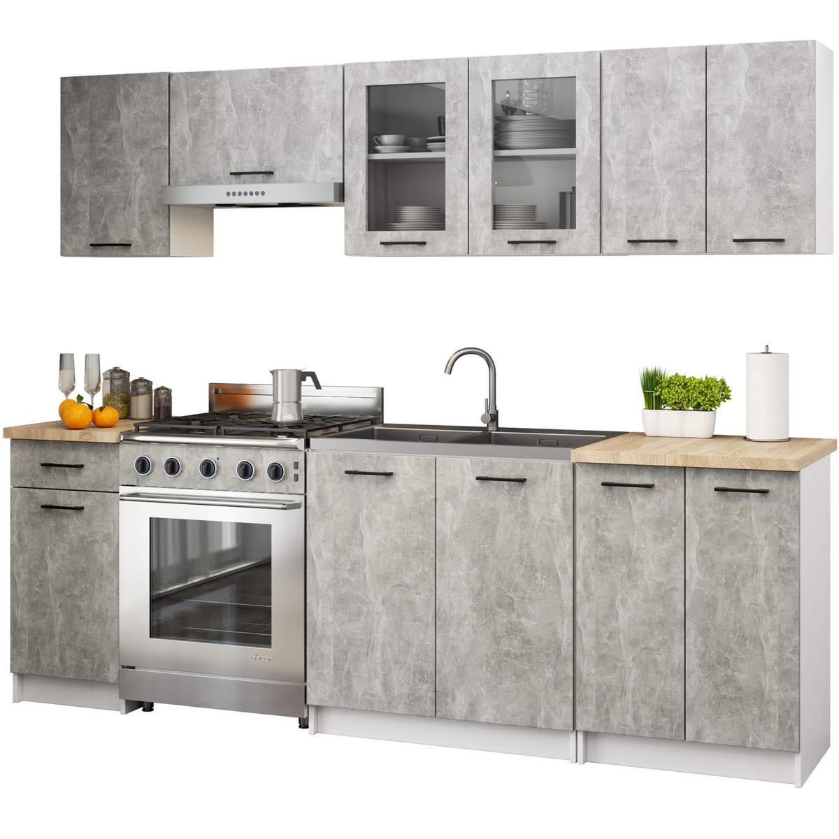 HÄNGESCHRANK Weiß, Beton 58/80/30,5 - Hellgrau/Weiß, Holzwerkstoff (80/58/30cm) - RAUMHIRSCH FURNITURE