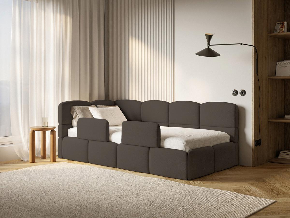 KINDERBETT Cloudy Braun 120 x 200 cm - Schwarz/Braun, Kunststoff/Textil (120/200cm) - Selsey