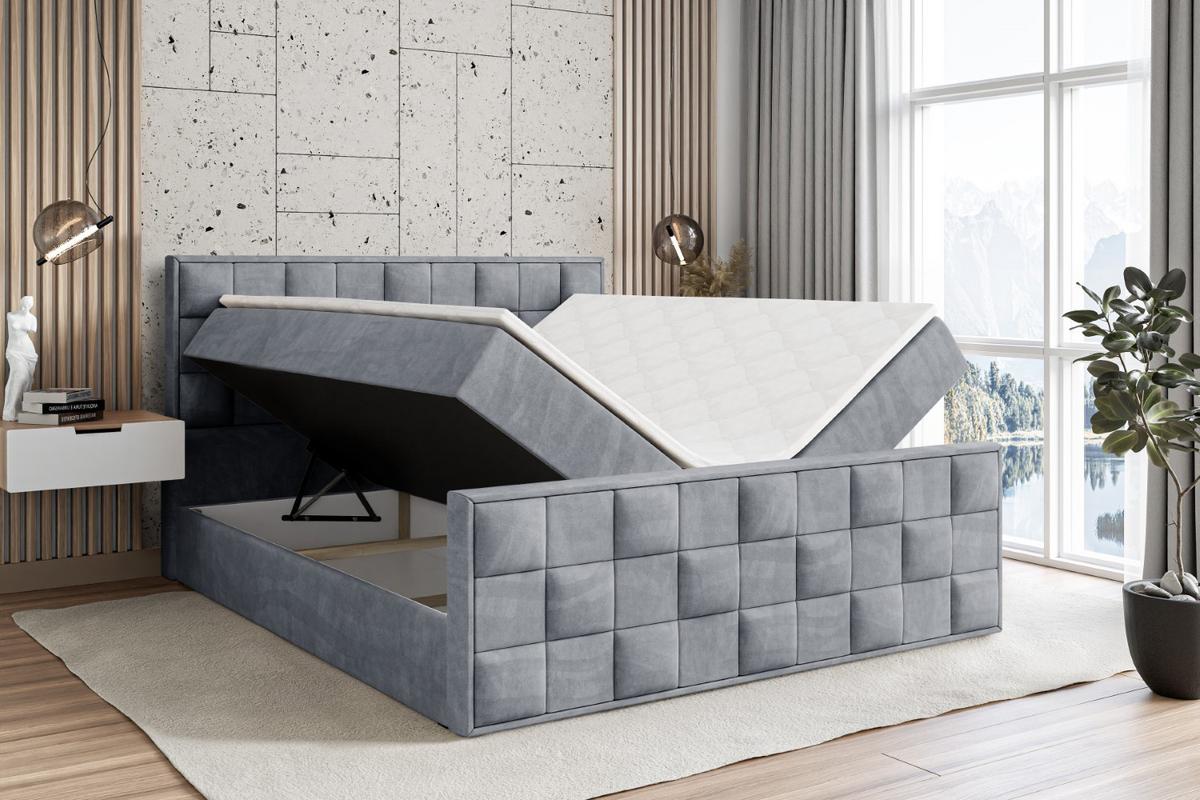 BOXBETT ZAFIRA - 140x200 - H3 - Grau - Grau, Holzwerkstoff (140/200cm) - ALTDECOR