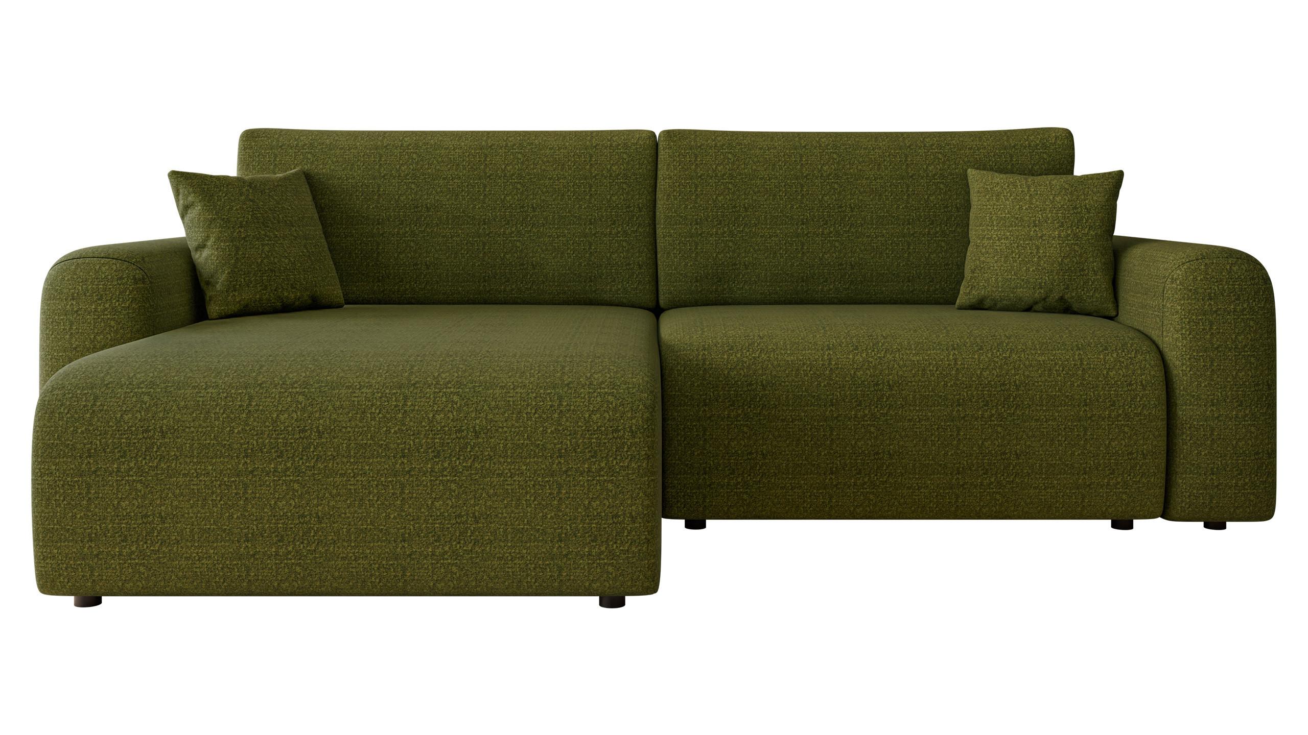 ECKSOFA Floryn L - Schwarz/Grün, Holz/Kunststoff (245/145cm) - MIRJAN24