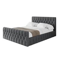 POLSTERBETT mit Bettkasten, Fußteil und Lattenrost, Boxbett mit Matratze H3/H4 - LARO-Z 180x200 Dunkelgrau - Anthrazit, Holzwerkstoff/Textil (180/200cm) - ALTDECOR