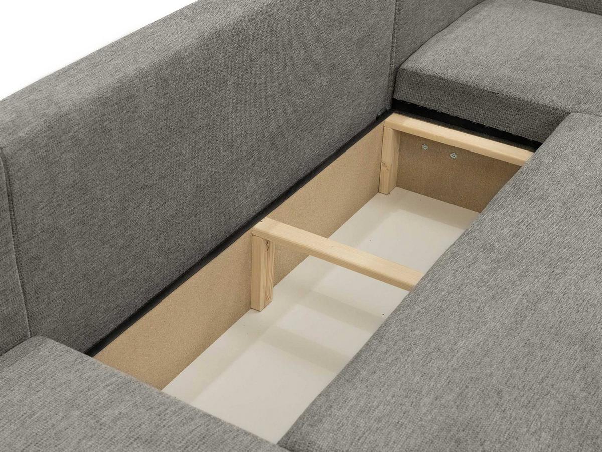 WOHNLANDSCHAFT Piano U - Schwarz/Naturfarben, Holz/Kunststoff (312/82/145cm) - MIRJAN24
