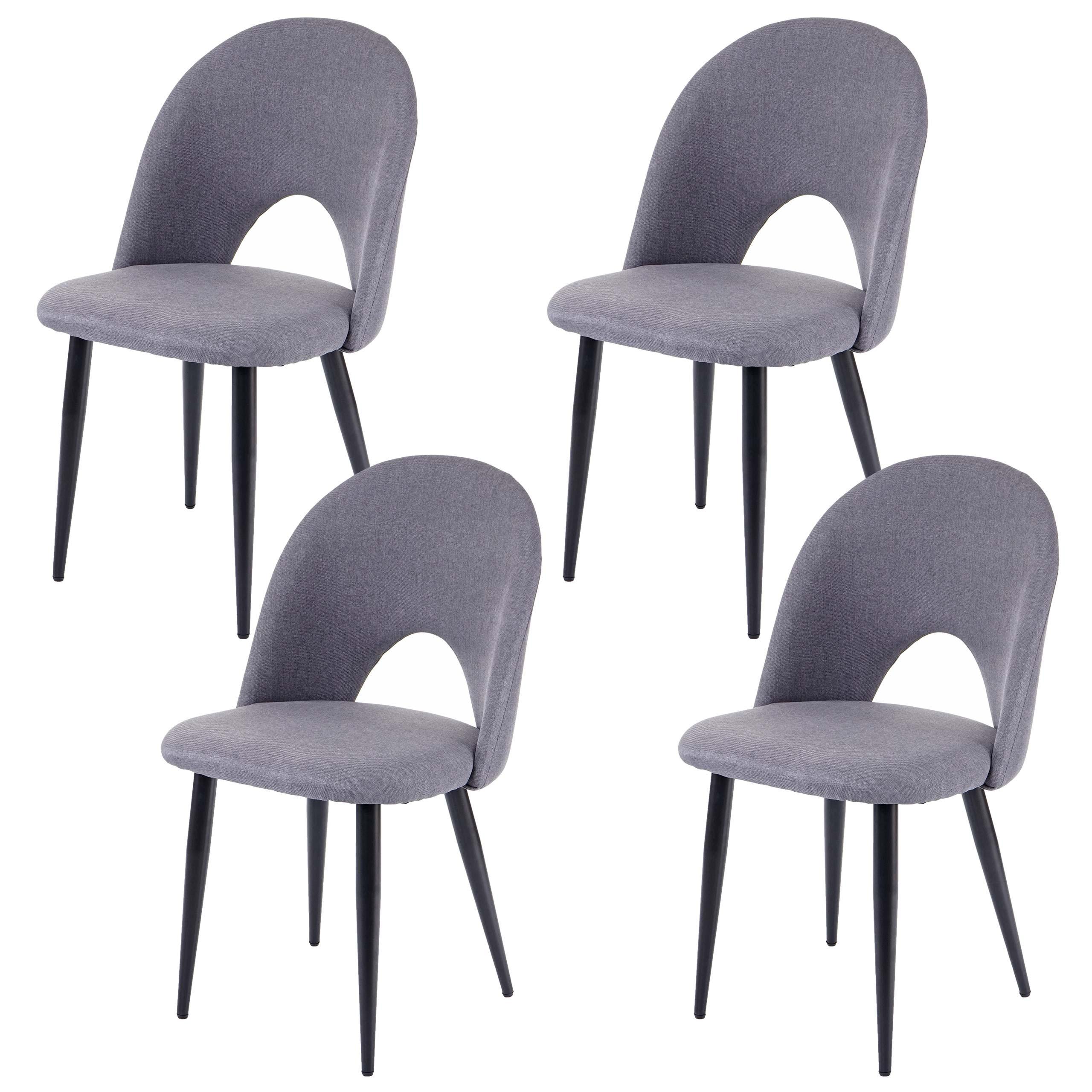 ESSZIMMERSTUHL Grau 4er-Set - Dunkelgrau/Grau, Textil (49/85/53cm) - MCW