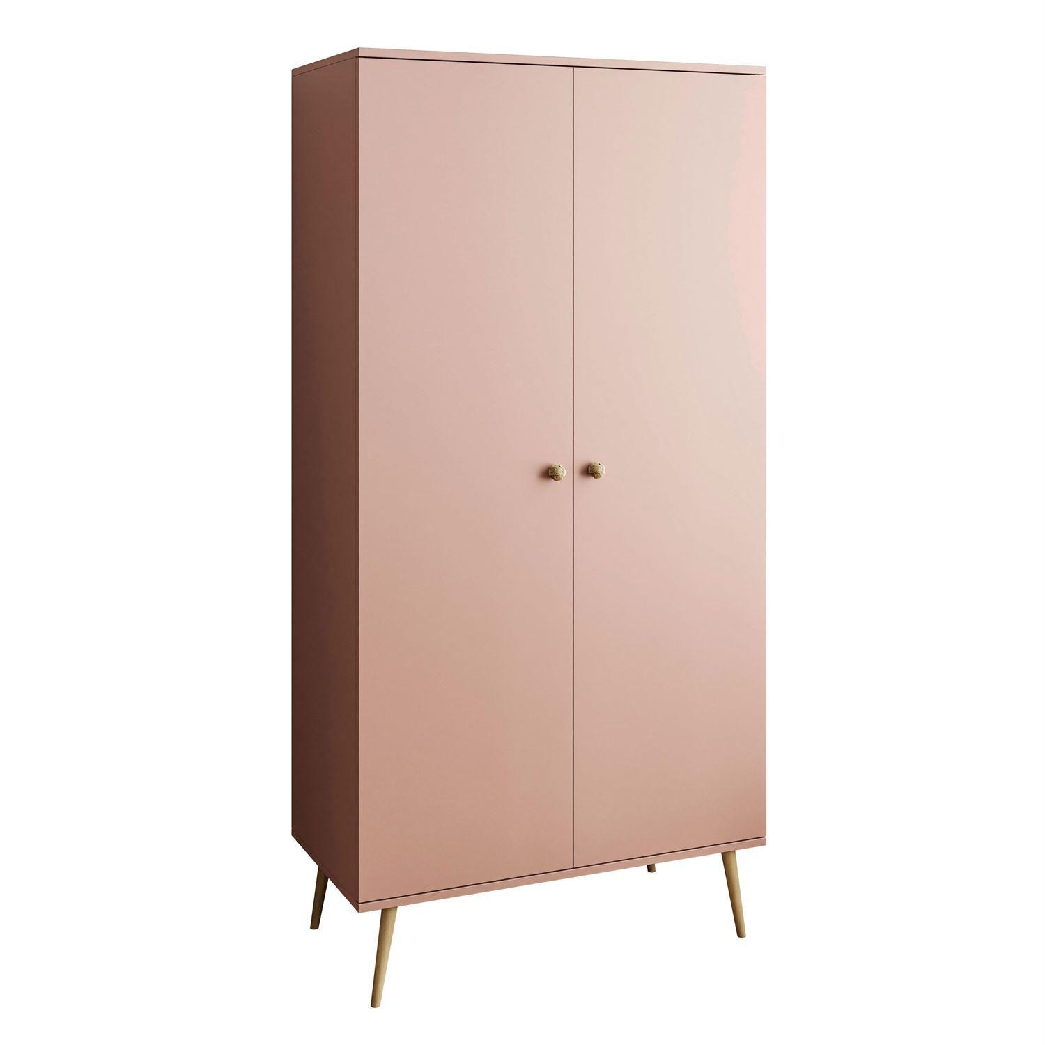 KLEIDERSCHRANK Zweitüriger HARMONY Natürlich Rosa - Rosa, Holzwerkstoff (87/212/41cm) - Lookway