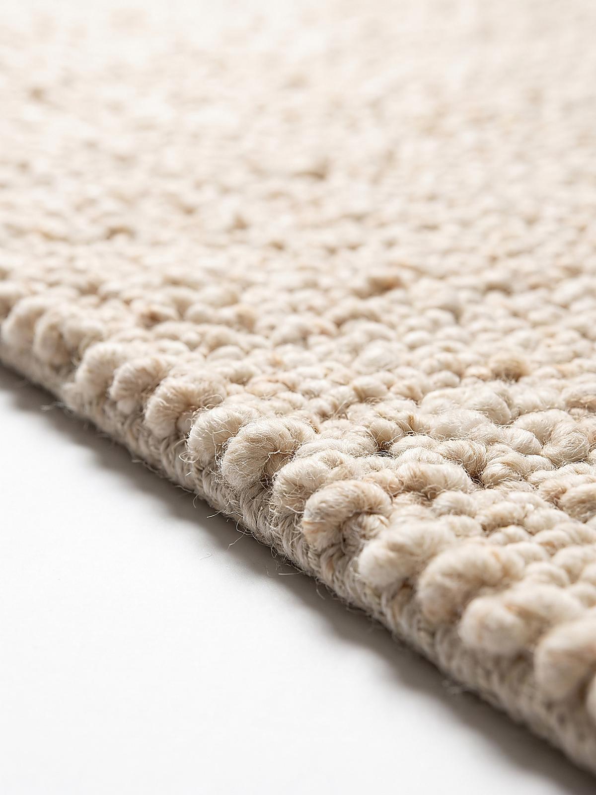KURZFLORTEPPICH handgewebt GLAVEN, Bouclé-Struktur, Creme, 120 x 170 cm - Beige, Textil (120/170cm) - KADIMA DESIGN