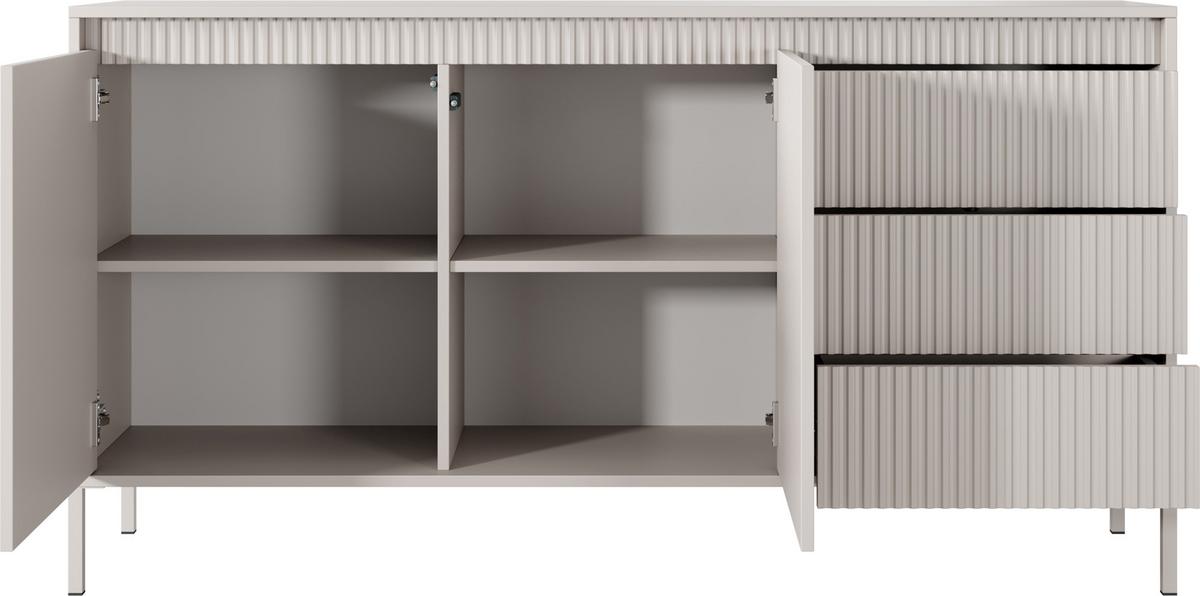 SIDEBOARD Cindy Beige 154/81/40 cm - Beige, Holzwerkstoff/Metall (153.5/81.4/39.5cm) - WFL GROUP