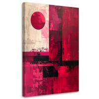 LEINWANDBILDER, Rote moderne Abstrakt im Boho Stil - Rosa, Textil (40/60cm) - Feeby