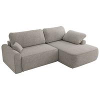 ECKSCHLAFSOFA CUBO L Hellgrau Struktur - rechts - Hellgrau/Schwarz, Kunststoff/Textil (187/273cm) - MKS