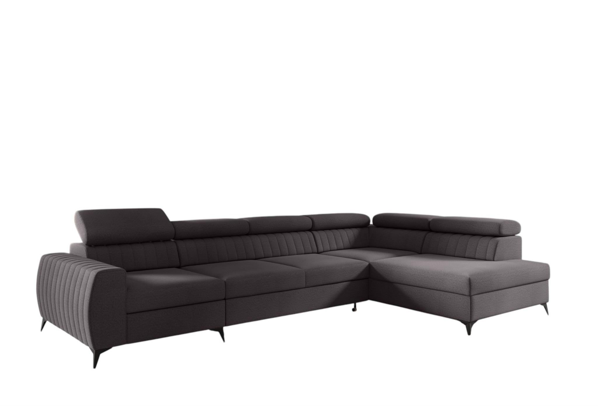 ECKSOFA Toronto Xl - Schwarz, Holzwerkstoff/Textil (340/200cm) - Fun Möbel