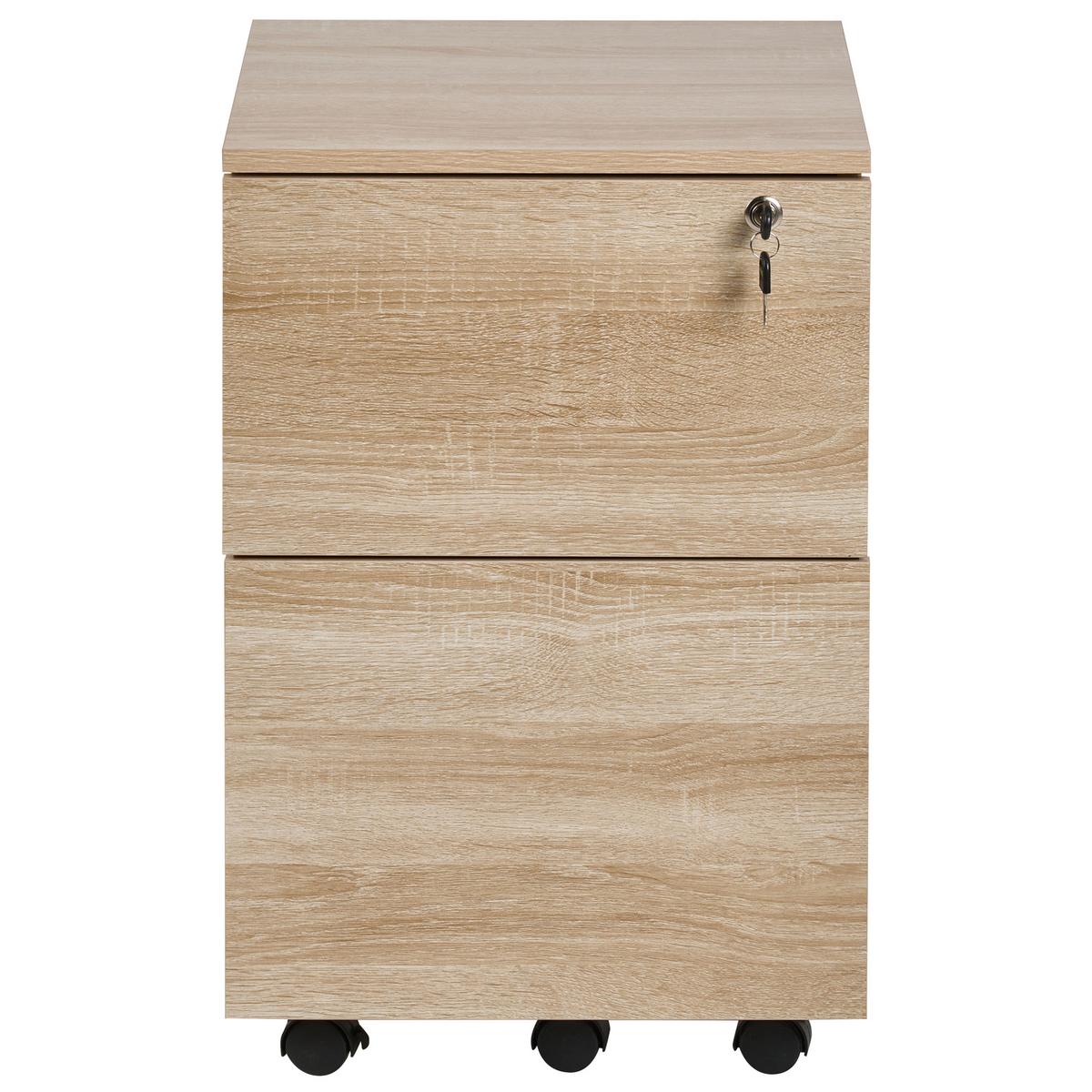 BÜROSCHRANK Hellbraun Johnson - Hellbraun/Schwarz, Holzwerkstoff (40/62/40cm) - Beliani
