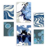 POSTER Set Mit 6 Blau Alte Koffer A3 & A4 Rahmenlos - Klar, Papier (29/3cm) - Nacnic