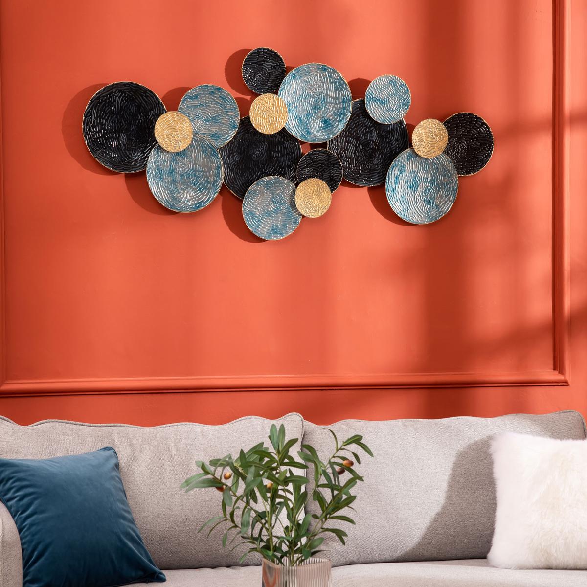 WANDDEKORATION, Eisen, Gold+Blau+chwarz - Multicolor, Metall (4/53/121cm) - HOMCOM