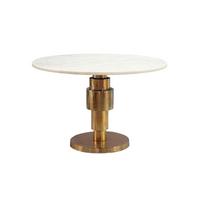 COUCHTISCH ESLA, Marmor, handgefertigt, Weiß-Gold, Ø 60 x 39 cm - Goldfarben/Weiß, Stein/Metall (60/60/39cm) - KADIMA DESIGN
