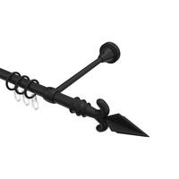 GARDINENSTANGE Primus Matteo 120 cm, 1-läufig, 16 mm Ø Schwarz - Schwarz, Metall (120cm) - INTERDECO