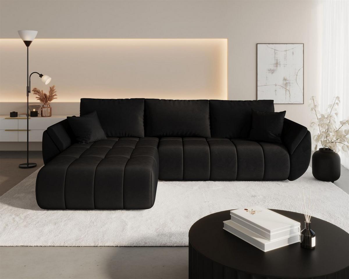 ECKSOFA Misato In Monolith - Anthrazit, Holzwerkstoff/Textil (175/280cm) - Fun Möbel