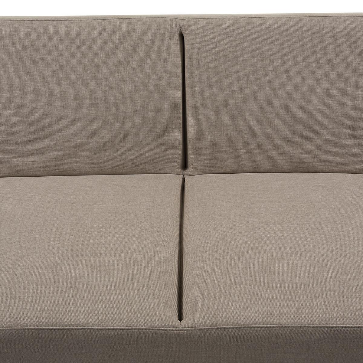 2-SITZER-SCHLAFSOFA Polyester Beige York - Beige, Textil (190/81/89cm) - Beliani