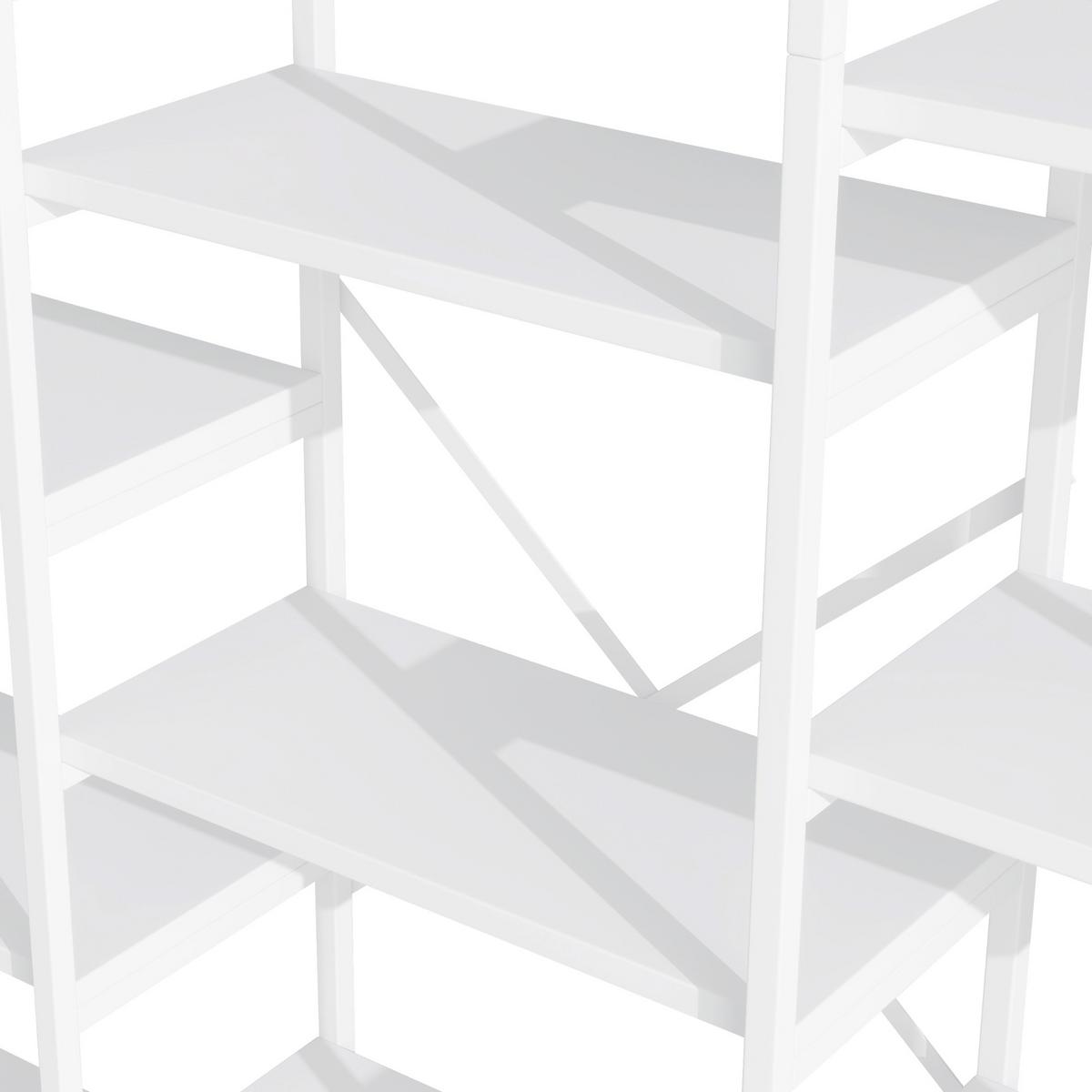 REGALE in weiß, bogen-design & 15 offene fächer - Weiß, Holzwerkstoff (160/180/30cm) - Urban Meuble