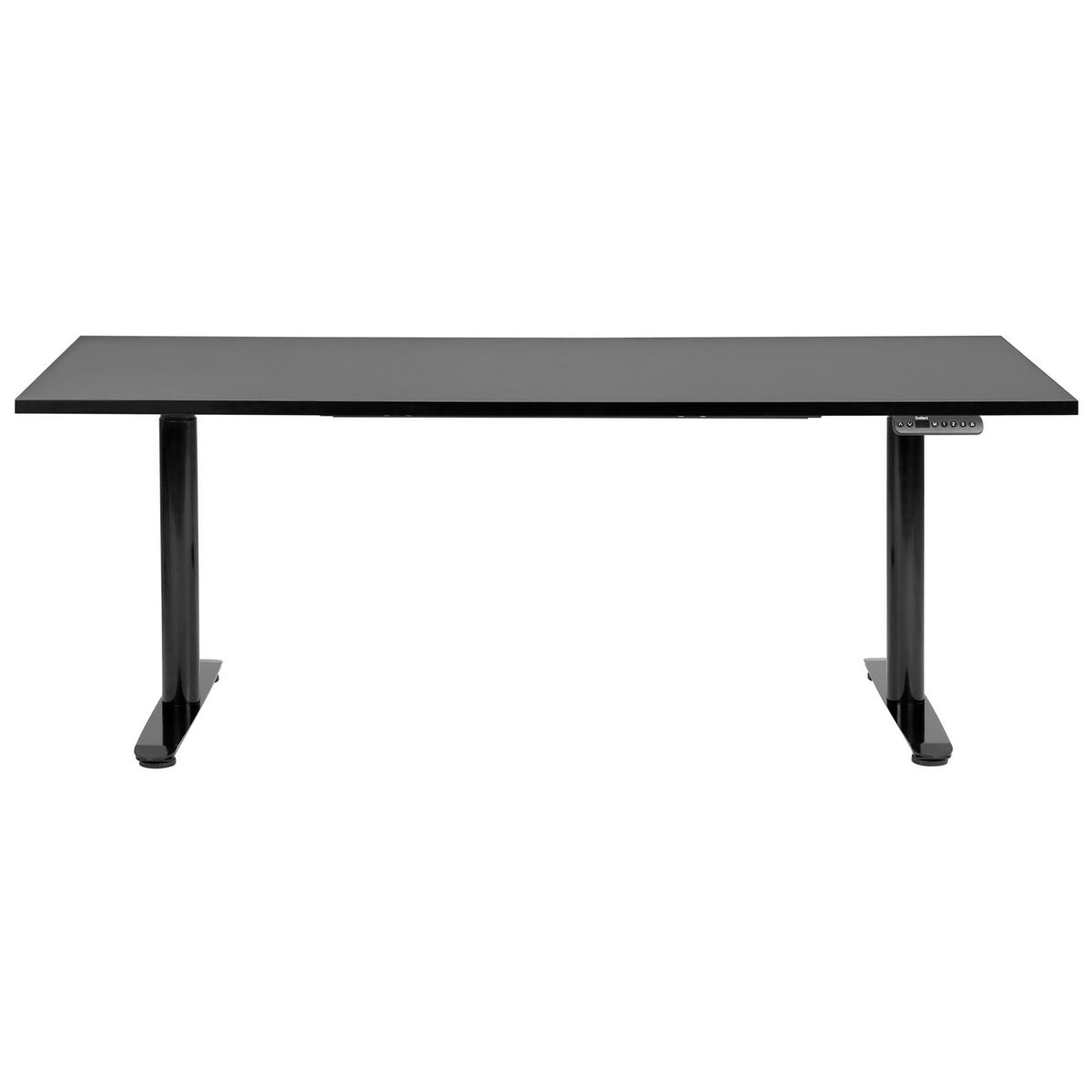SCHREIBTISCH schwarz 180/80 cm elektrisch höhenverstellbar Destin IV - Schwarz, Holz (80/180/67cm) - Beliani