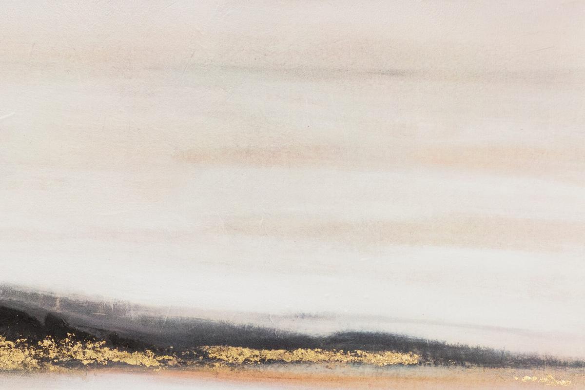 ACRYLBILD HANDGEMALT 100/75 cm - Beige/Schwarz, Holz/Textil (100/75cm) - KUNSTLOFT