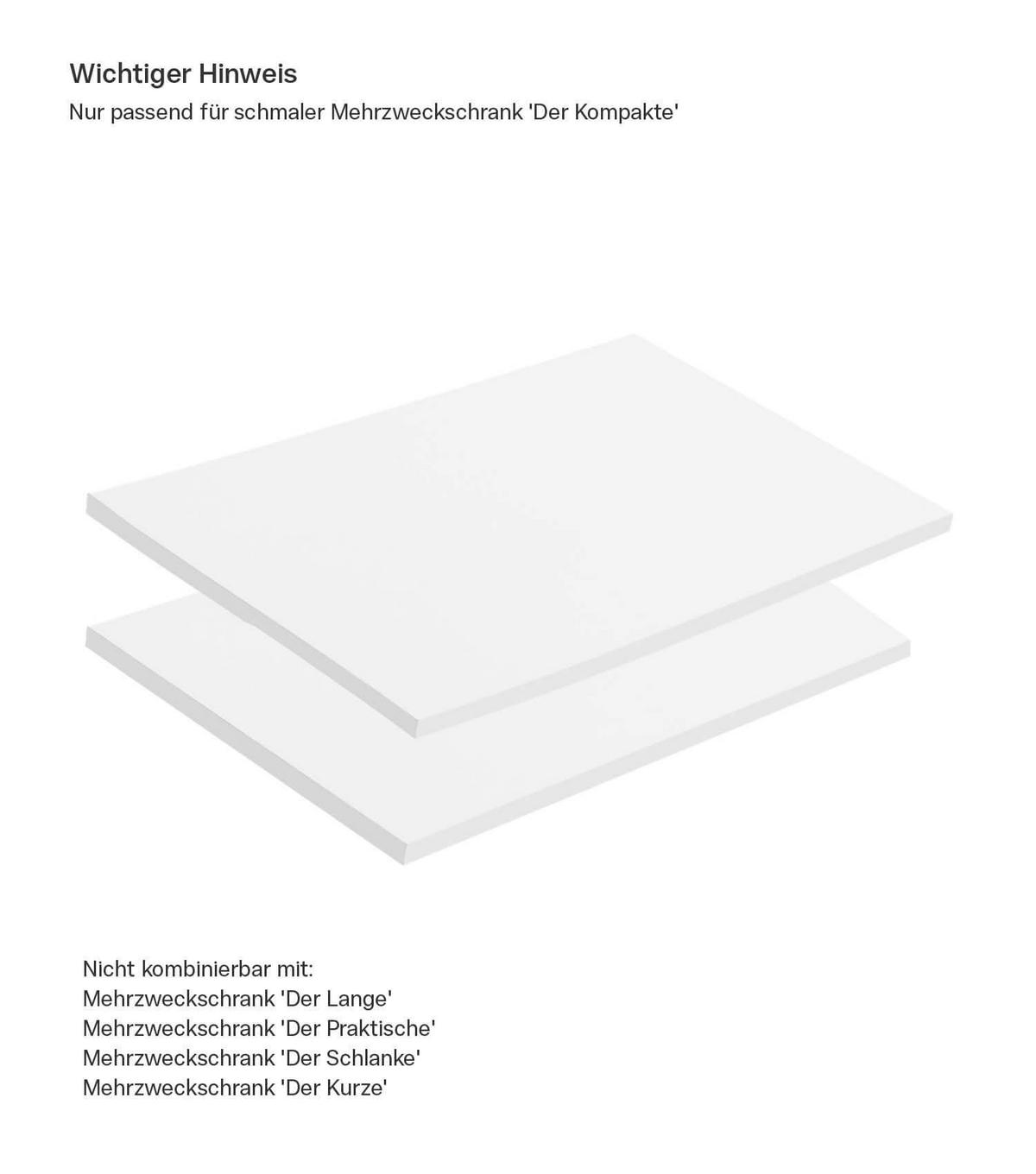 EINLEGEBÖDEN 2er-Set Die Einleger für Der Kompakte - Weiß, Holzwerkstoff (39/29/1.5cm) - Mokebo