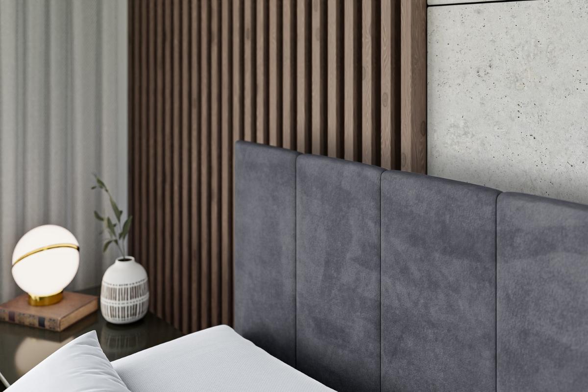 BOXSPRINGBETT MOETI KING - 120x200 - H3/H4 - Dunkelgrau - Dunkelgrau, Holzwerkstoff (120/200cm) - ALTDECOR