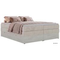 BOXSPRINGBETT NORDIC ZERO KING 180/200 - Beige Cord - Topper T25 - H4 - Beige/Schwarz, Kunststoff/Textil (180/200cm) - MKS
