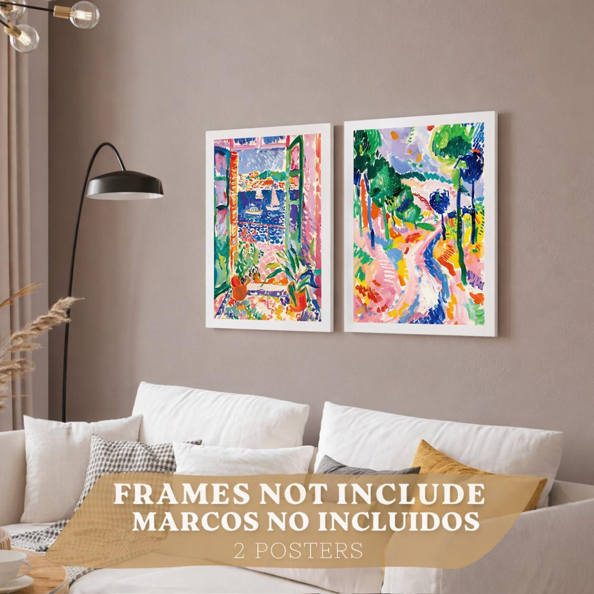POSTER 4er Bilder-Set Wandbilder Landschaft Maritim modern Wohnzimmer Deko, Schlafzimmer, Küche, Badezimmer Rahmenlos A4 - Klar, Papier (29.7/1/21cm) - Nacnic