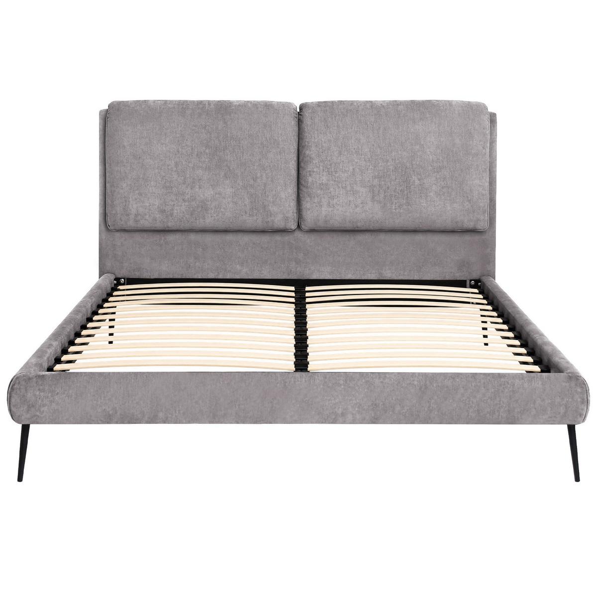 POLSTERBETT Nuit, Doppelbett 160x200 cm ohne Matratze, Chenille-Stoff, Grau - Grau, Textil (160/200cm) - Beautysofa