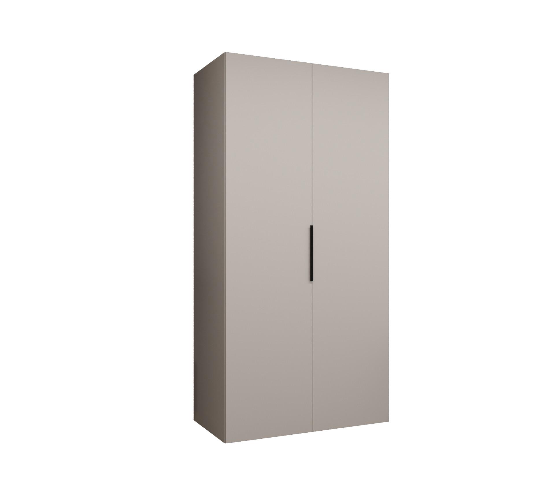 DREHTÜRENSCHRANK 202/100/52 2-türig - Kaschmir/Schwarz, Holz (100/202/52cm) - MÖBEL KRYSPOL