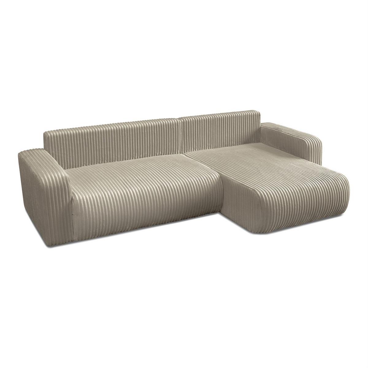 ECKSOFA PRESTIGE SOFT mit Schlaffunktion und Bettkasten, Tilia 08 - Beige, Textil (277/143cm) - Lookway
