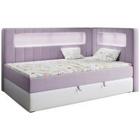 BOXSPRINGBETT JUNIOR GOLD 3 90/200 Violett/Weiß - rechte Seite - Violett/Weiß, Holz/Textil (90/200cm) - MKS