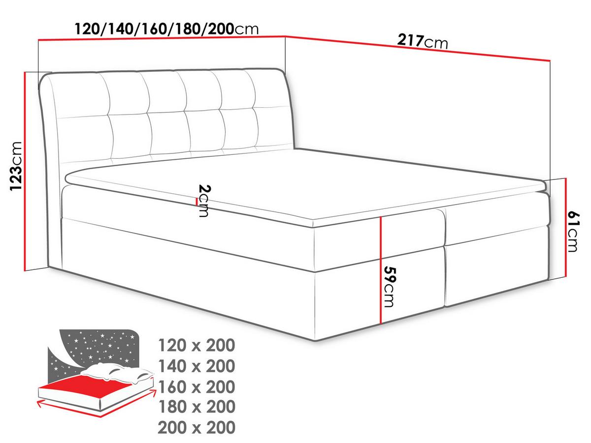 BOXBETT Diego - H3 - Grau, Holz (160/200cm) - MIRJAN24