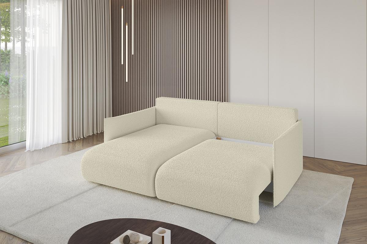 ECKSOFA Ottomane links ONESK-L 216x177x72 Beige Bouclé - Hellbraun/Beige, Holzwerkstoff/Kunststoff (216/177cm) - ALTDECOR