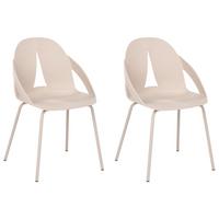 GARTENSTUHL 2er Set Beige Bolgheri - Beige, Kunststoff (49/83/49cm) - Beliani